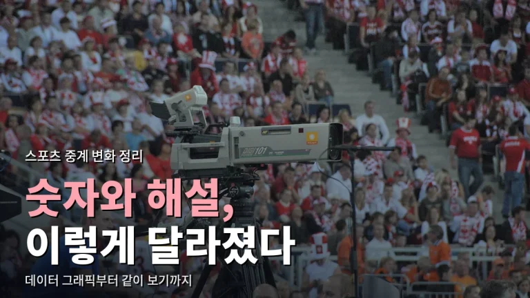 스포츠 중계 화면과 해설은 어떻게 달라졌나 - 실시간 데이터 그래픽, 다중 해설, 같이 보기 방송